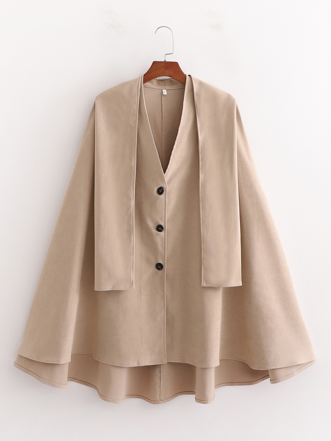 2020秋季外贸代发女装蝴蝶结斗篷外套女