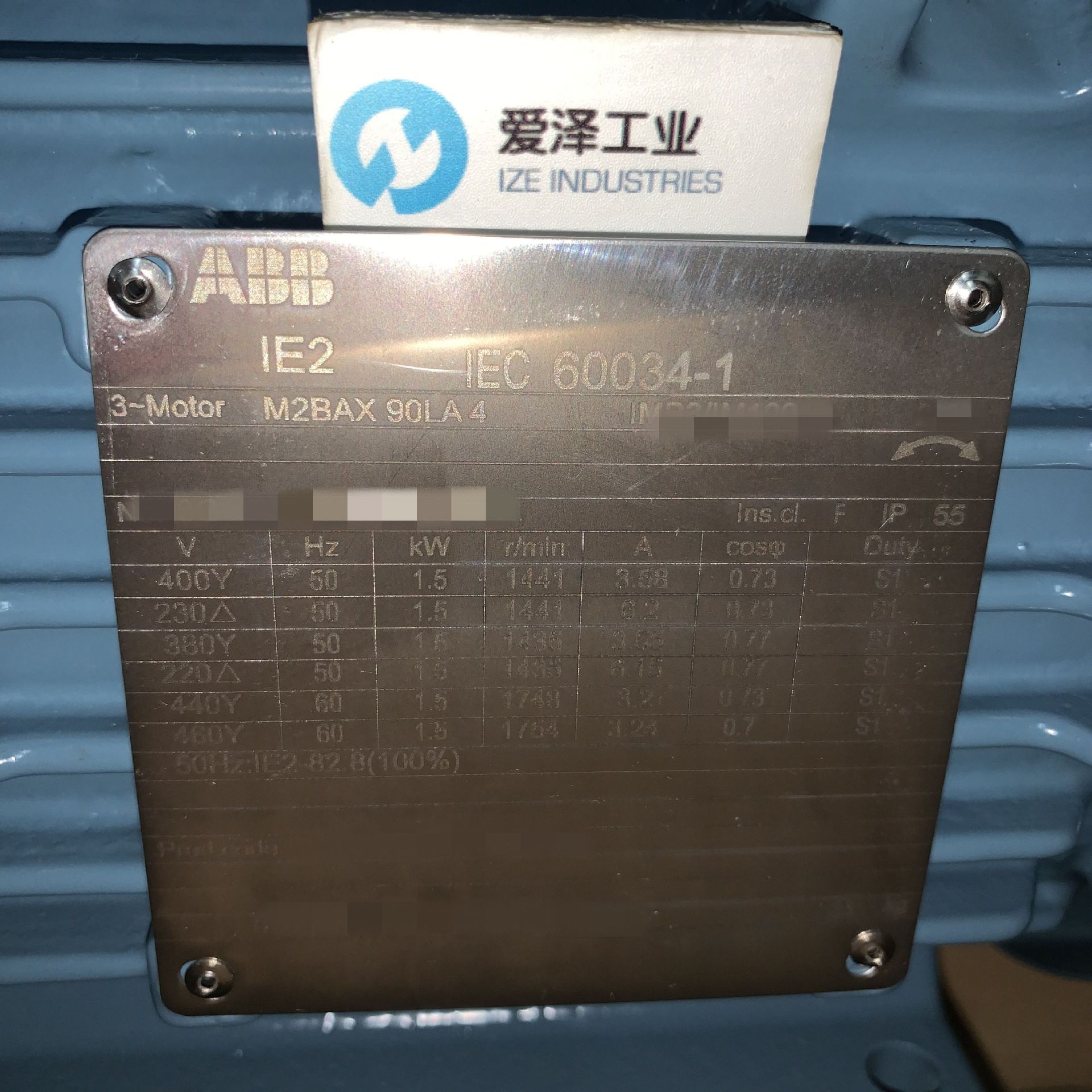 abb电机m2bax90la4爱泽工业