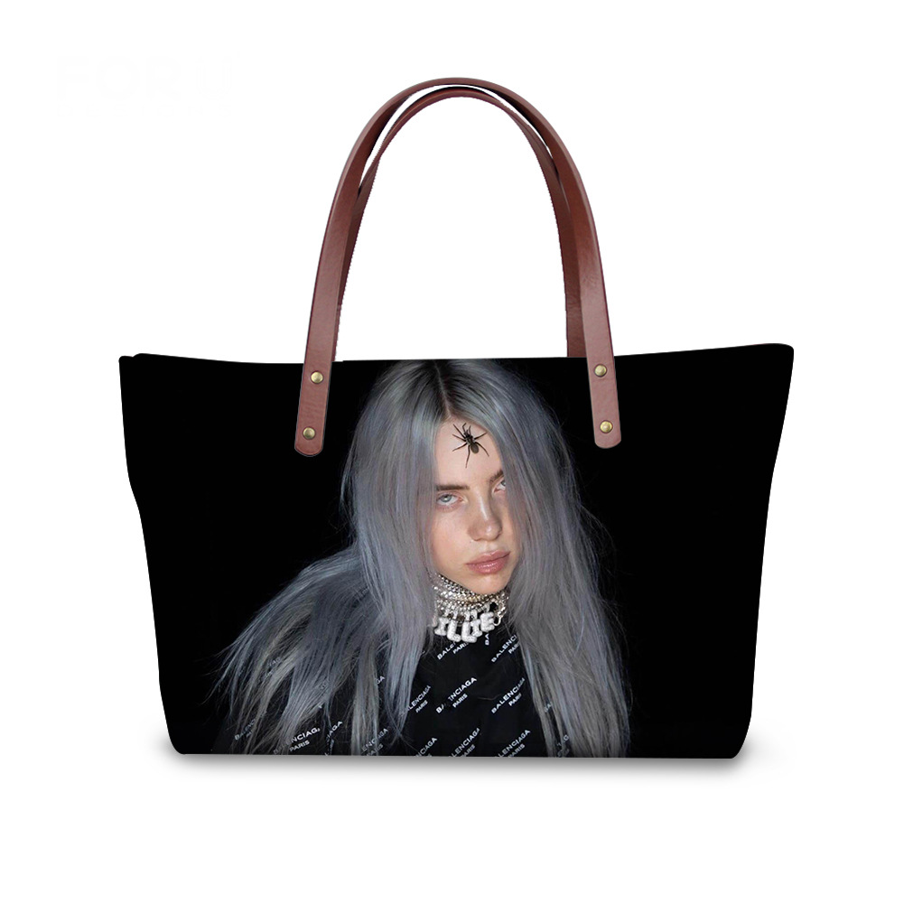 新款碧梨billie青年歌手大挎包女士包潜水布料单肩包数码印花定制