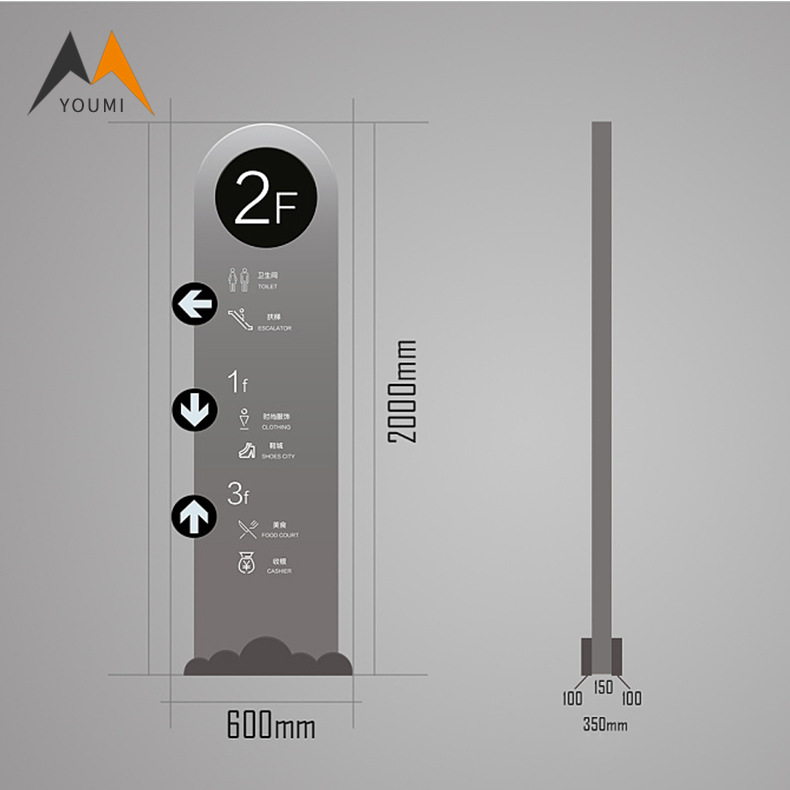 精神堡垒室内导视指示牌定制户外立式发光景园区停车场指引导向牌