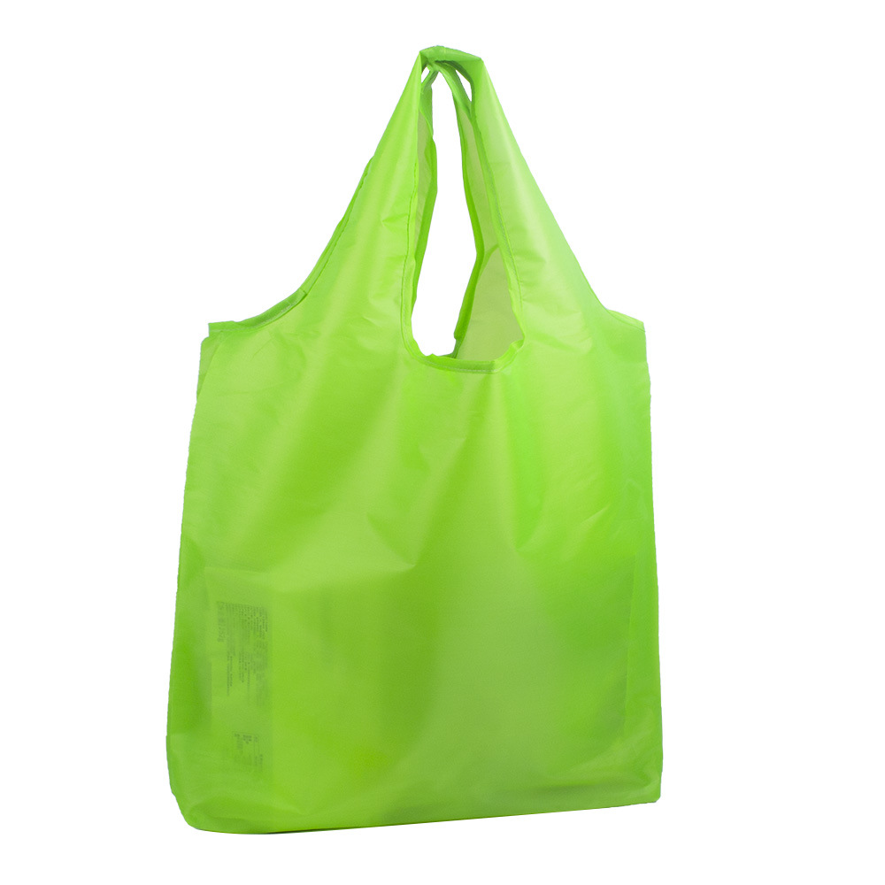 现货素色210t平纹旅行环保购物袋 可折叠便携松紧涤纶单肩购物袋