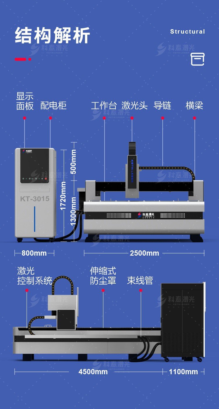 商品描述规格500w别名3015用途金属切割型号3015光纤激光品牌科泰激光