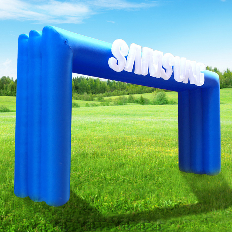 新款开业活动充气拱门婚庆彩虹三联拱门户外庆典气模卡通门可定制-阿