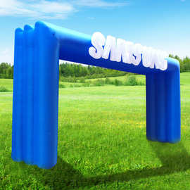 新款开业活动充气拱门婚庆彩虹三联拱门户外庆典气模卡通门可定制