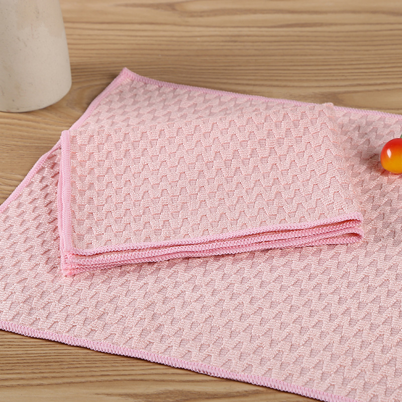 Household Kitchen Utensils Dishcloth Housework Clean Water Absorption Hand Towel Rag Tablecloth