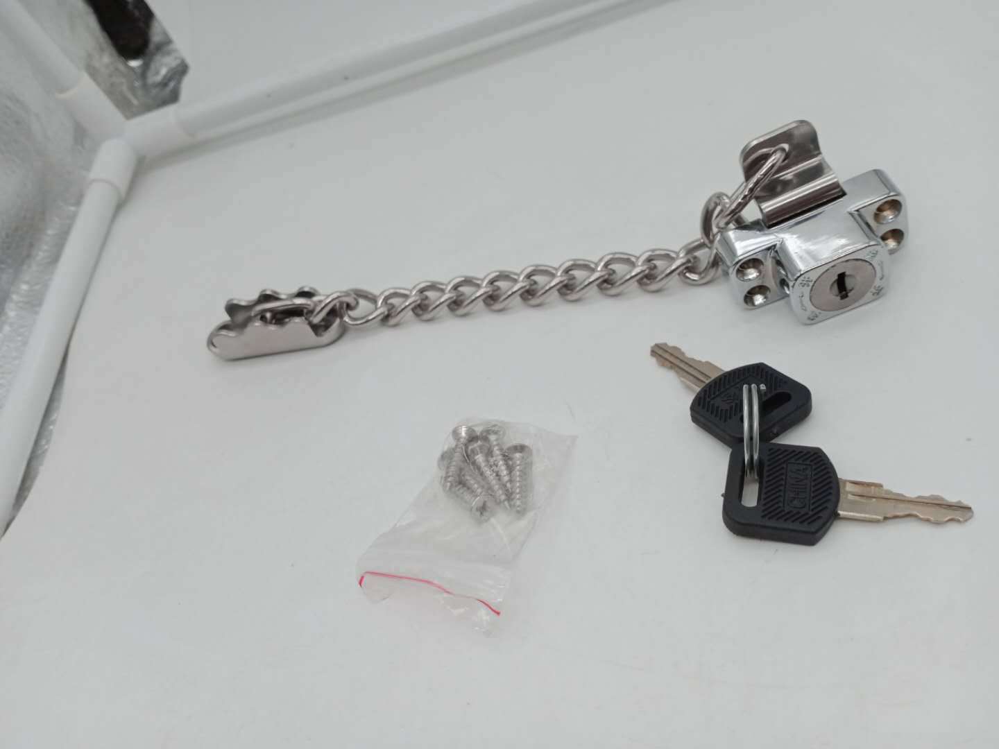 跨镜塑钢窗锁铝合金窗防盗链门窗户儿童坠楼防护链平开窗链条