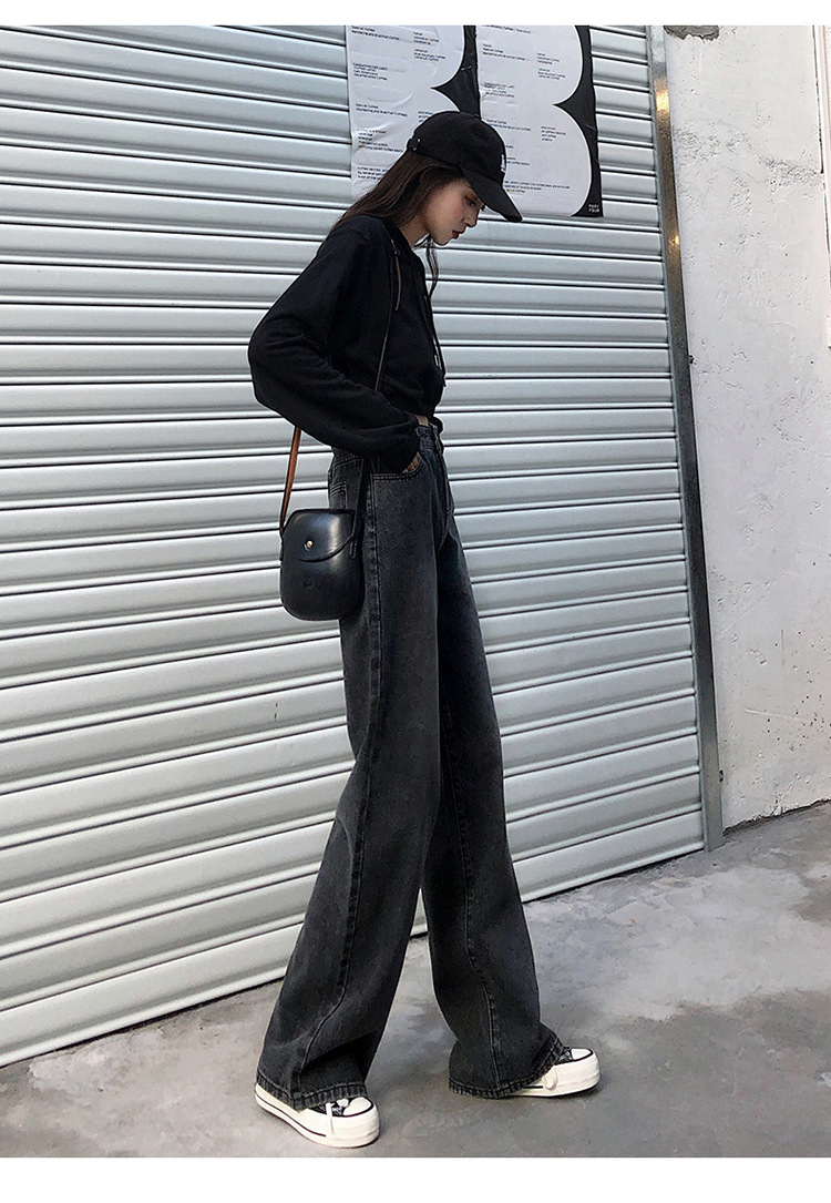 加绒加厚牛仔裤女直筒宽松高腰秋冬季2020新款外穿加绒老爹阔腿裤