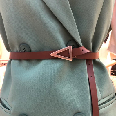 毛衣腰带女三角扣时尚连衣裙毛呢大衣收腰小皮带简约束腰腰带