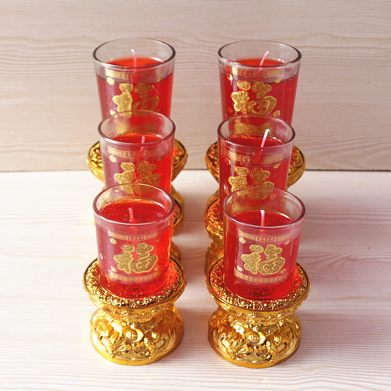 包邮保发堂3号水晶蜡烛祈福烛长明烛礼佛喜事无烟防风红烛礼佛烛