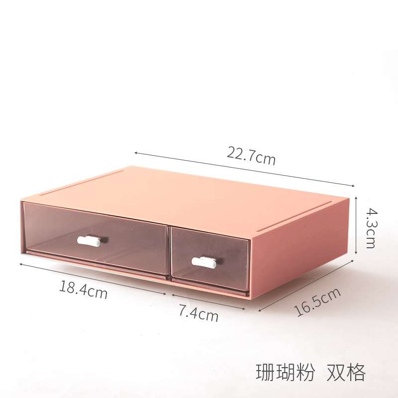 Grid Drawer Type Cosmetic Storage Office Desktop Stationery Finishing Box Free Combination Multi-Layer Overlay Storage Box