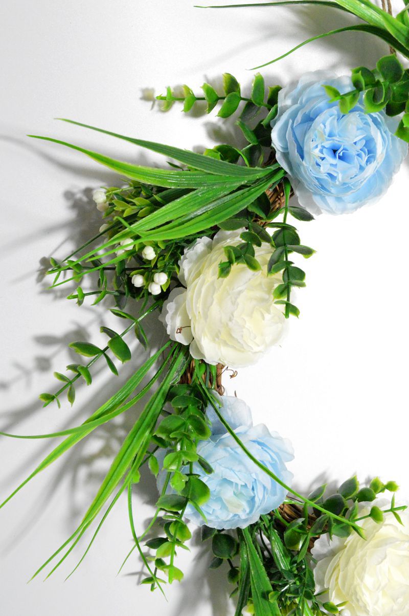 厂家直销绢布绢花花环藤圈花环装饰品门饰门洋兰壁饰