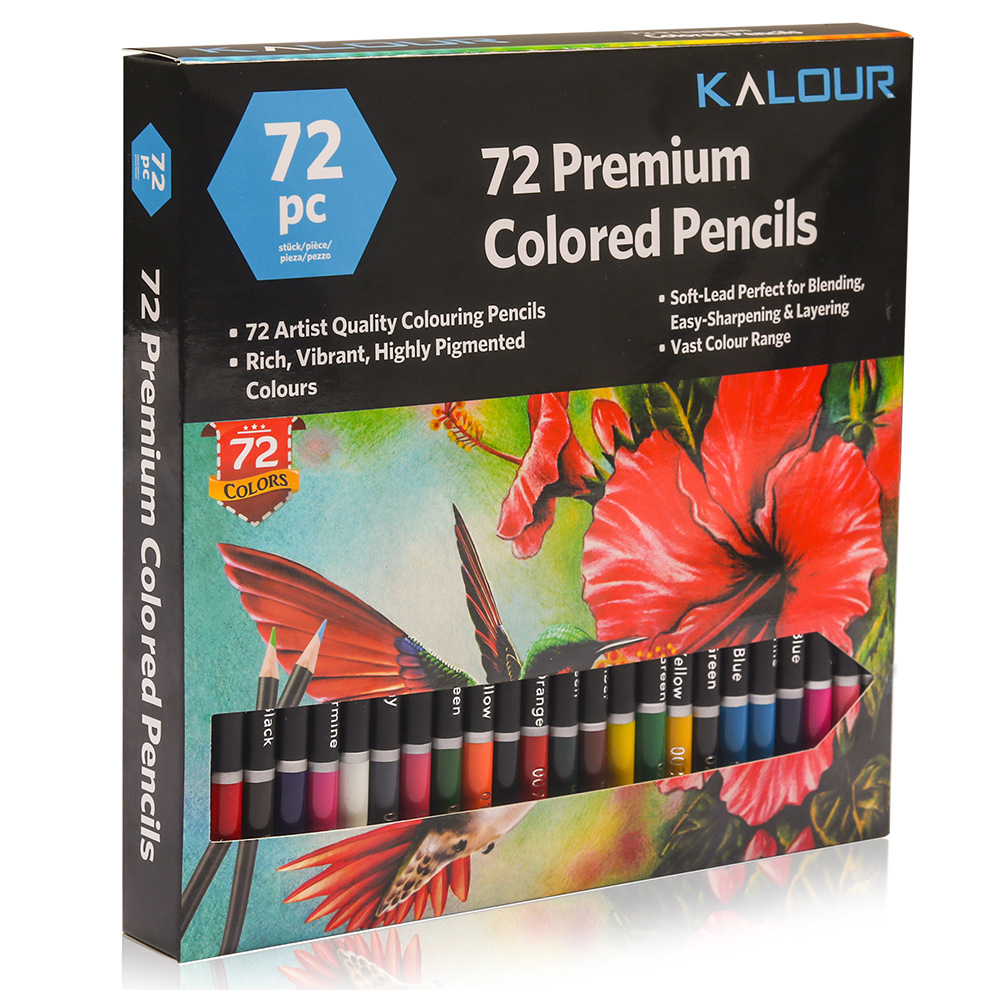 Elementary School Student Painting 72 Color Lead Set Beginner Hand Drawn Pencil Oily Colored Pencil Set Brush