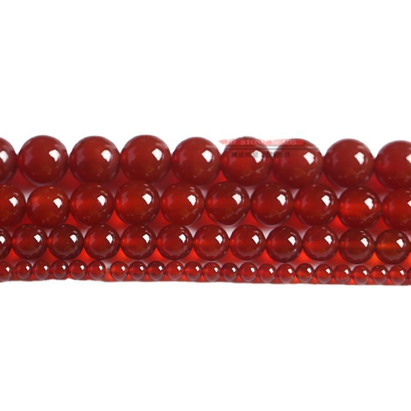 Factory Direct Supply Ornament Accessories Red Agate Scattered Beads Ornament Accessories Diy Beaded Agate Beads Semi-Finished Products Wholesale