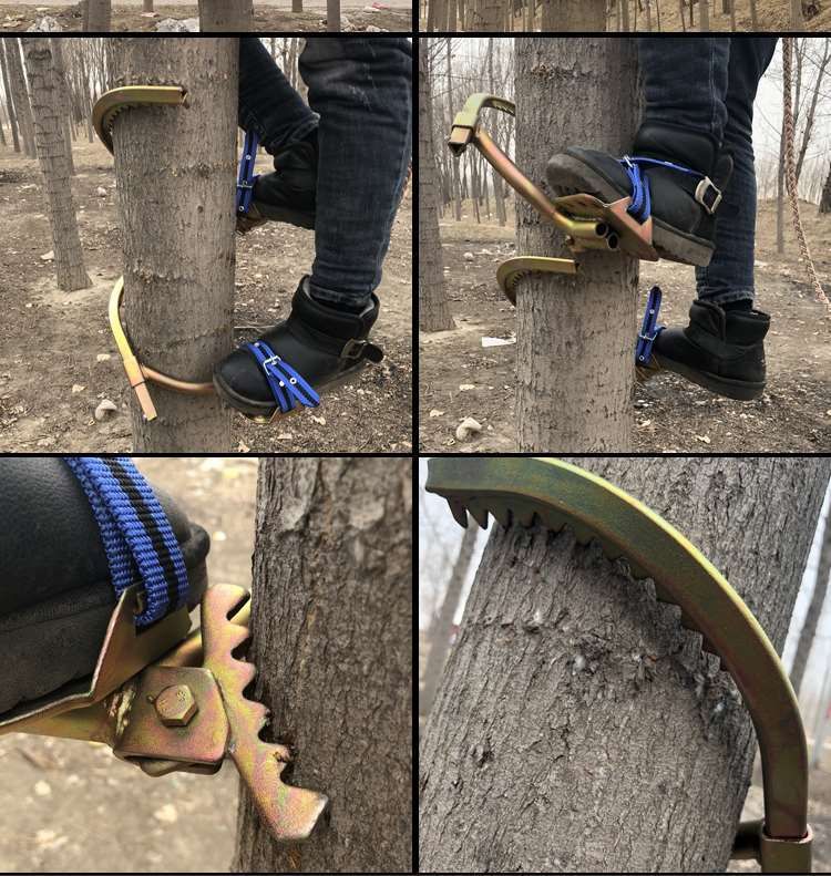 新款爬电杆用脚钩电工铁鞋无缝脚扣爬杆器水泥杆上树爬树神器猫爪