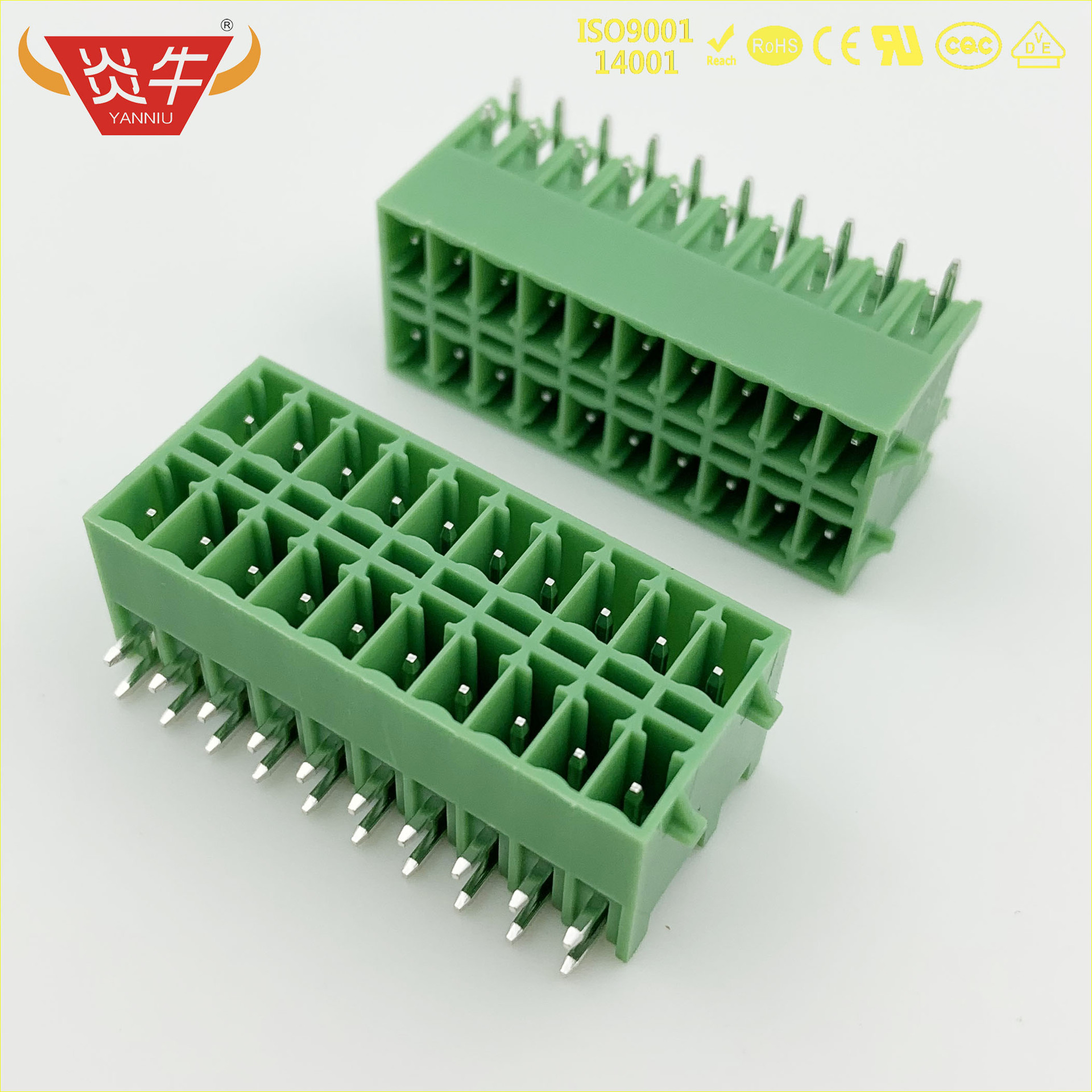 双排插拔式pcb接线端子排kf2edgkrg 3.5mm mcdn 1.5 g1 菲尼克斯
