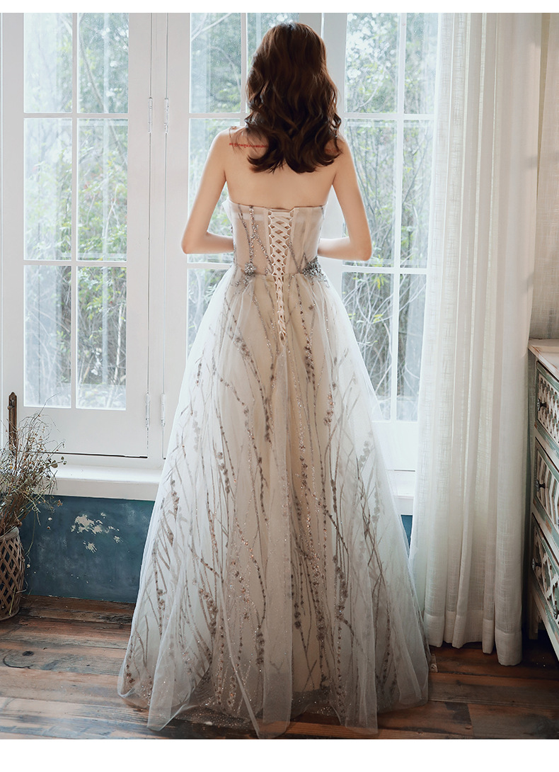 仙女宴会晚礼服裙2020新款抹胸仙气质创意伴娘服小个子主持女夏季