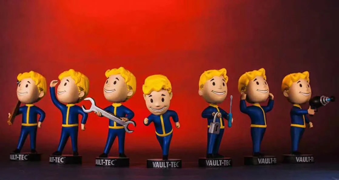动漫批发 辐射4 fallout 3代7款辐射小子 摇头人偶 vault boy手办
