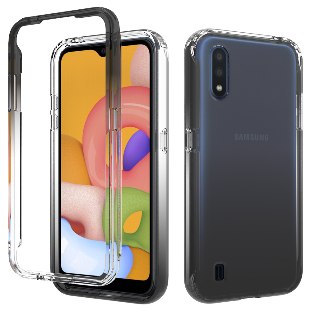 热卖适用三星a01国际版二合一透明防摔手机壳高透渐变防震保护套