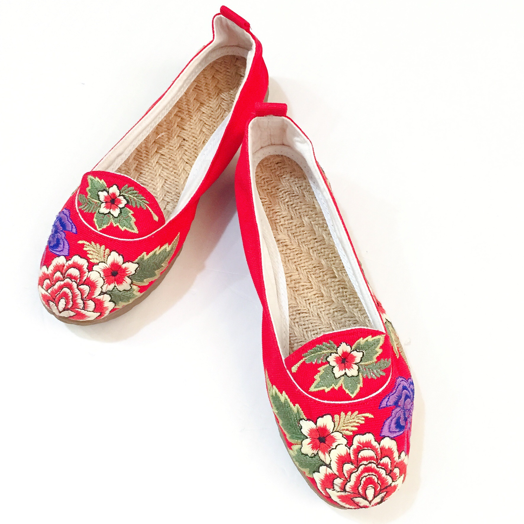 原版新款民族风绣花鞋棉麻刺绣花演出拍摄鞋民族风复古休闲绣花鞋
