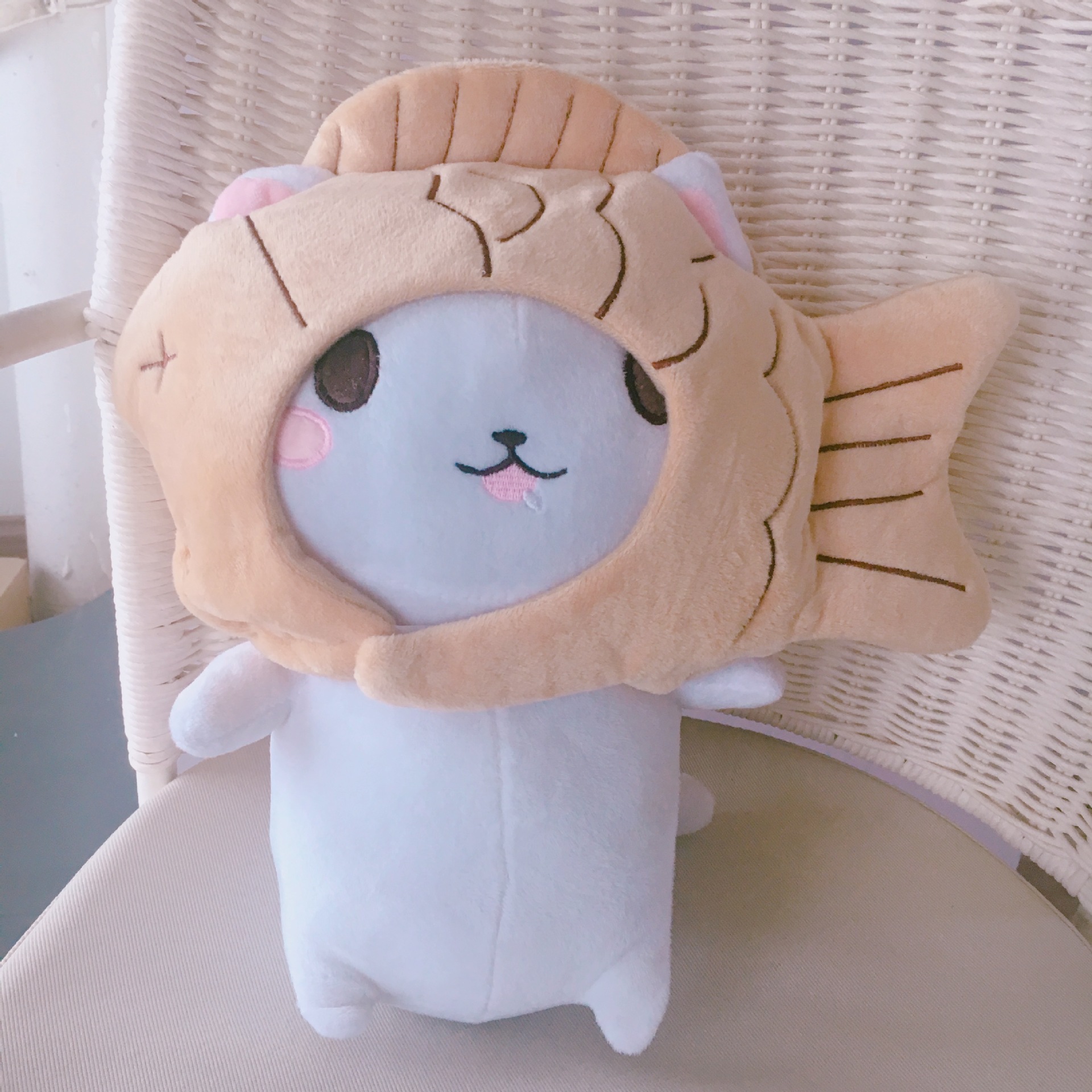 定制可爱鲷鱼烧帽子猫咪软妹少女心公仔毛绒玩具