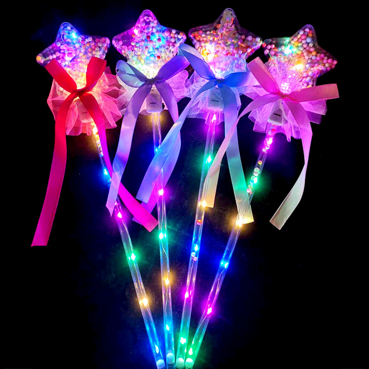 Magic Wand Bounce Ball Magic Wand Flash Ball Push Small Gifts Children's Luminous Toys Night Market Stall Drainage