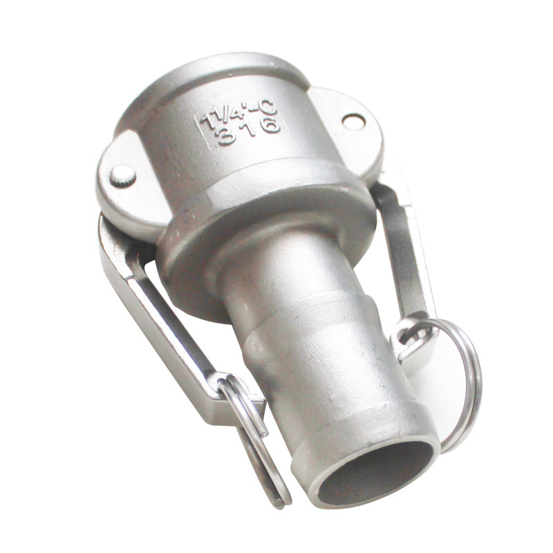 304不锈钢快速接头c型母头快接卡套式液压高压皮管软管宝塔头配件