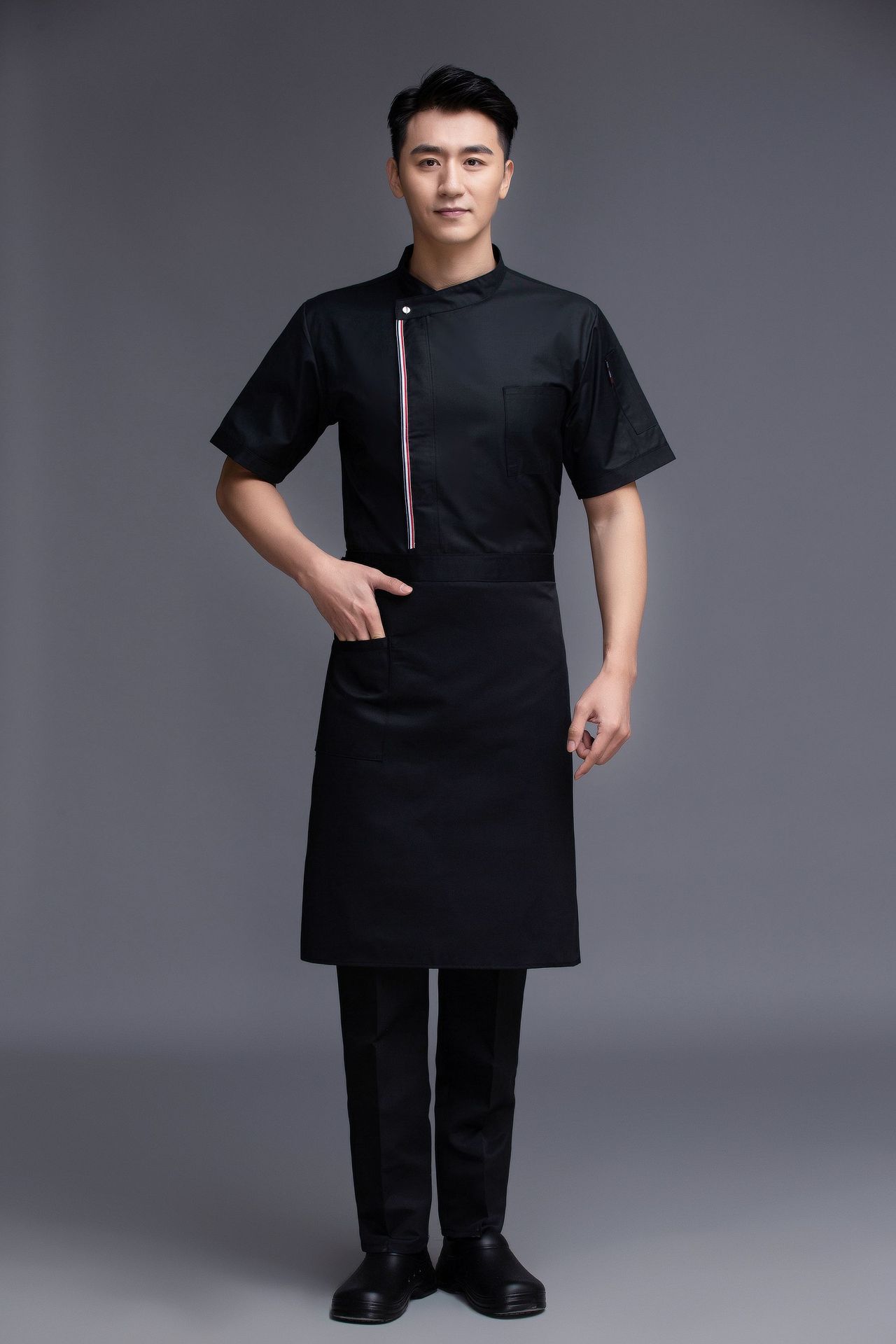 围裙厨师配套围裙半截餐饮厨房厨师后厨大厨围腰工作服半身男女