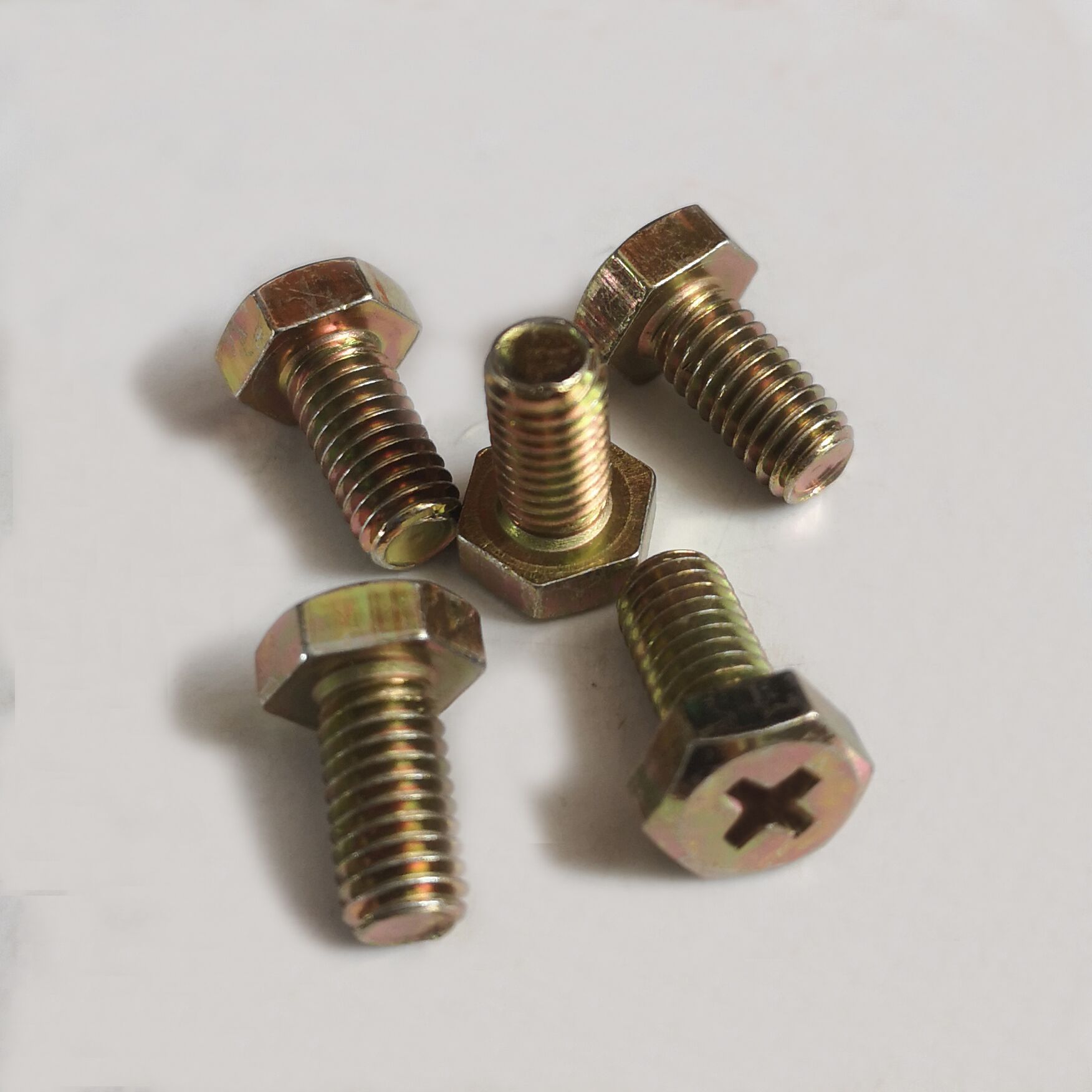 8级镀彩锌十字外六角螺丝 机丝外六角螺丝m5*10