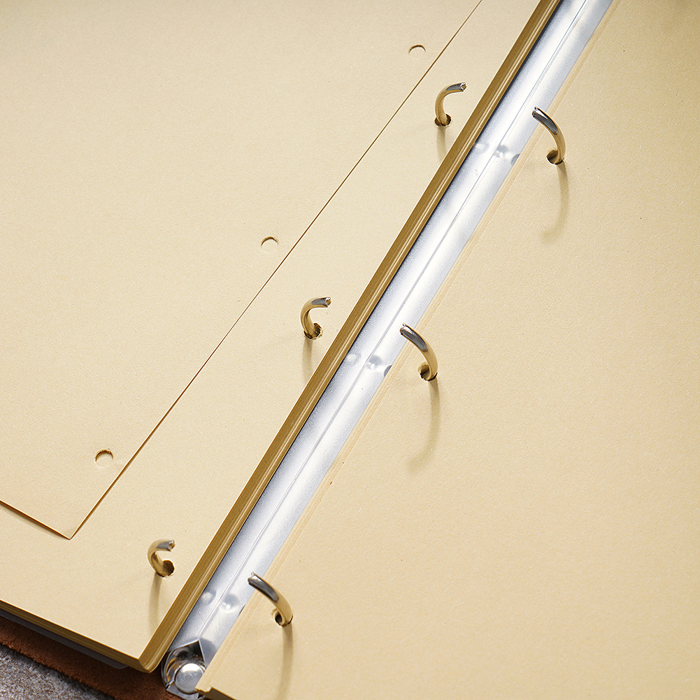 a4真皮笔记本4孔活页夹记事本商务复古牛皮日记本手工超大加厚本