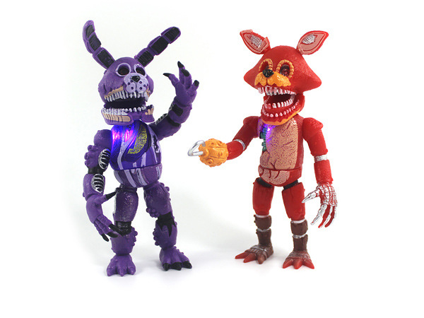 5寸玩具熊的五夜午夜后宫手办公仔带灯光 单只卡装6款