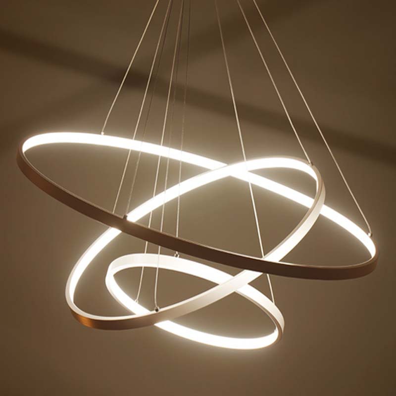 Simple Living Room Chandelier Post-Modern Atmosphere Creative and Slightly Luxury Dining-Room Lamp Nordic Ring Combination Hotel Hall Top Light