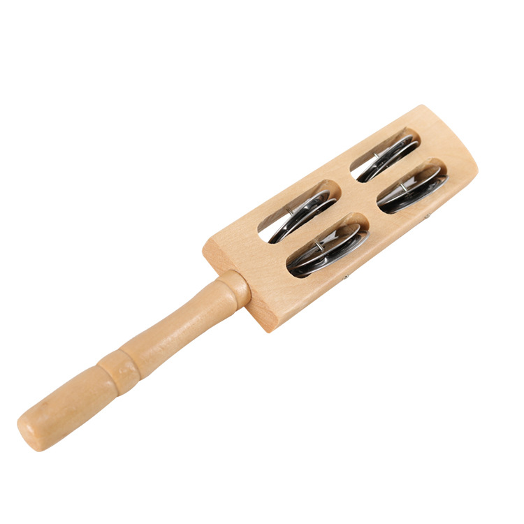 奥尔夫儿童板擦 打击乐器四铃板擦4铃板擦棒铃累6铃板擦2铃板擦