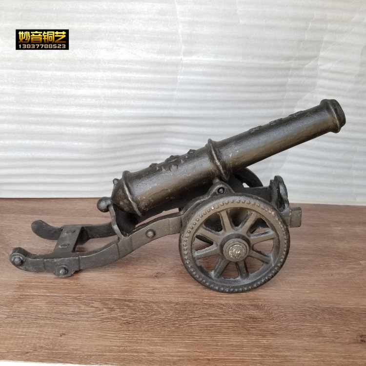 铁大炮模型摆件红衣大炮风水铁炮铁车炮家居工艺饰品摆件复古饰品