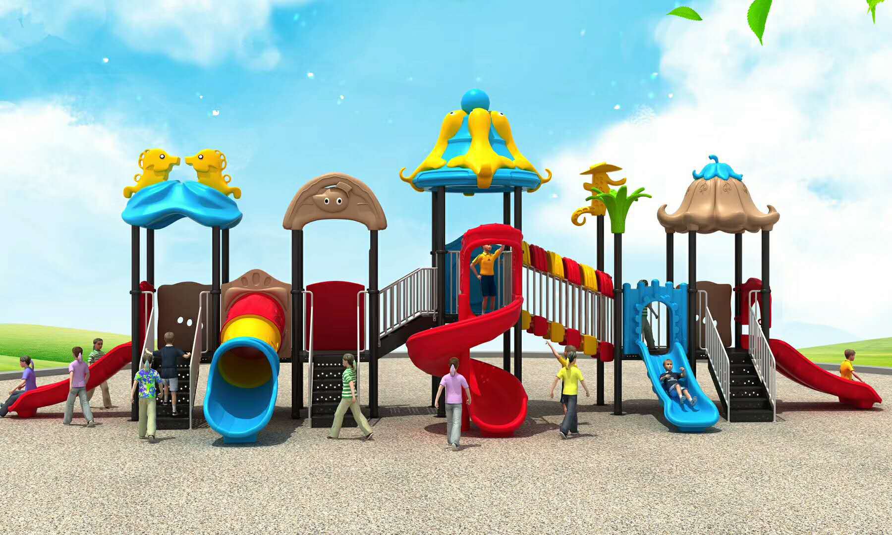 幼儿园塑料滑滑梯儿童中小型室外玩具小区公园游乐场大型游乐设备