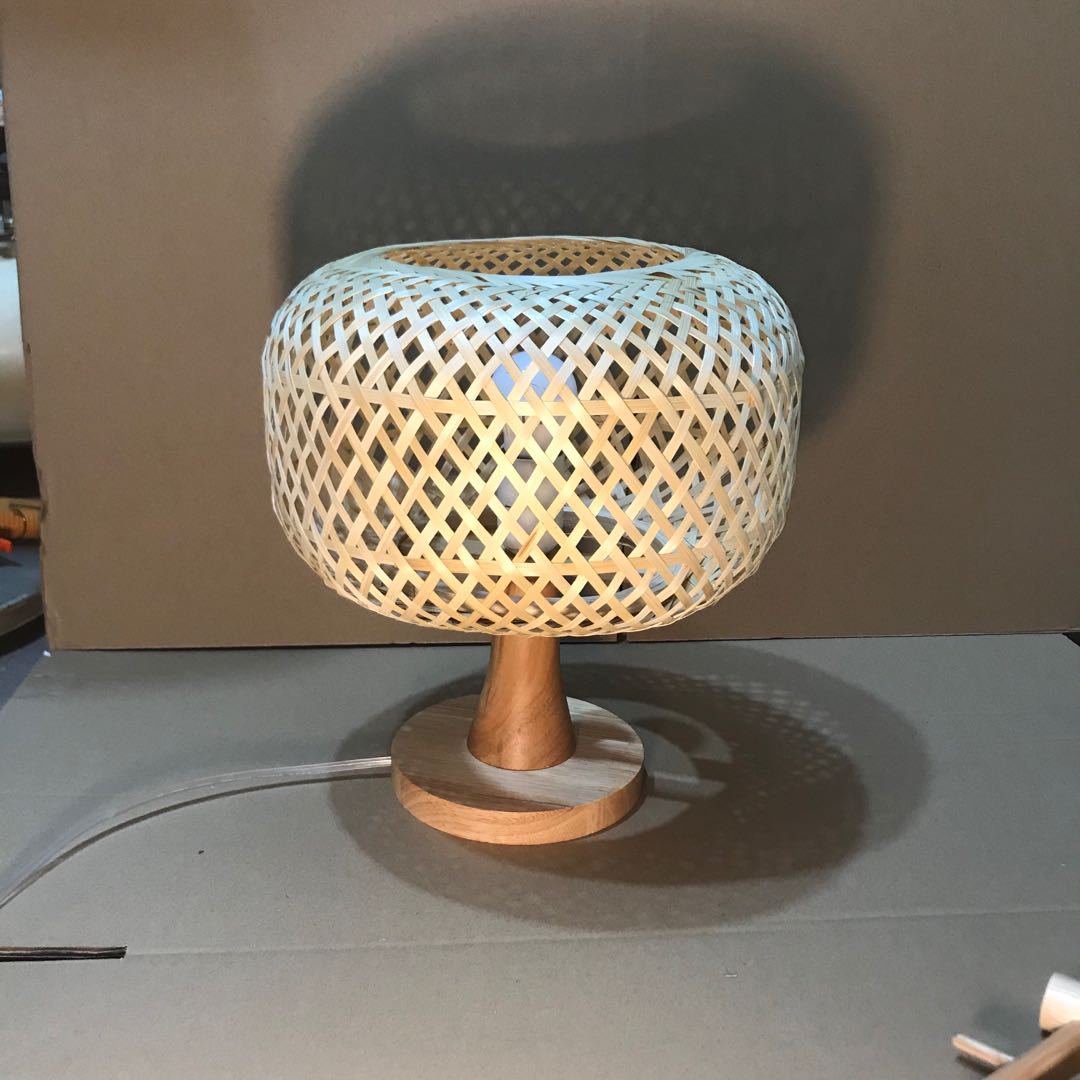 定制餐厅火锅店新中式饭店民宿竹艺灯笼灯竹篾编织卧室床头小台灯