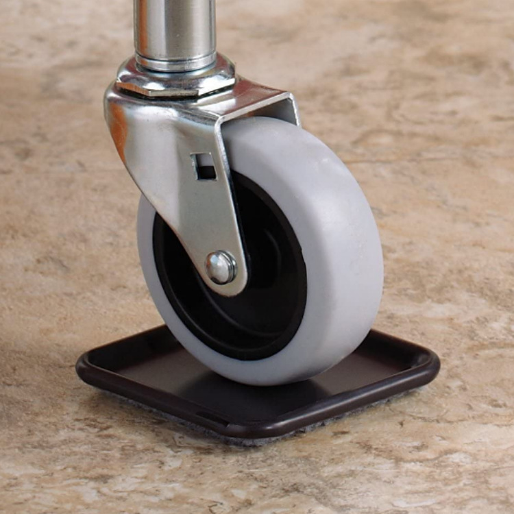 正方形家具地板毛毯保护垫金属铝皮助滑脚轮杯家具配件