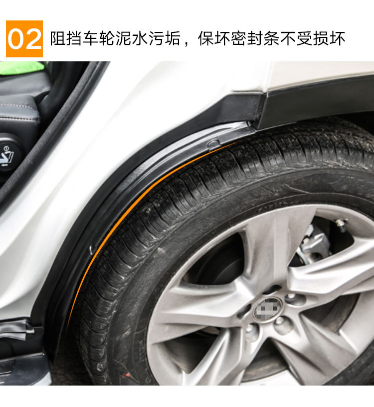 适用于15-19款汉兰达改装后轮内衬防甩泥挡板皮专用后门挡泥板瓦