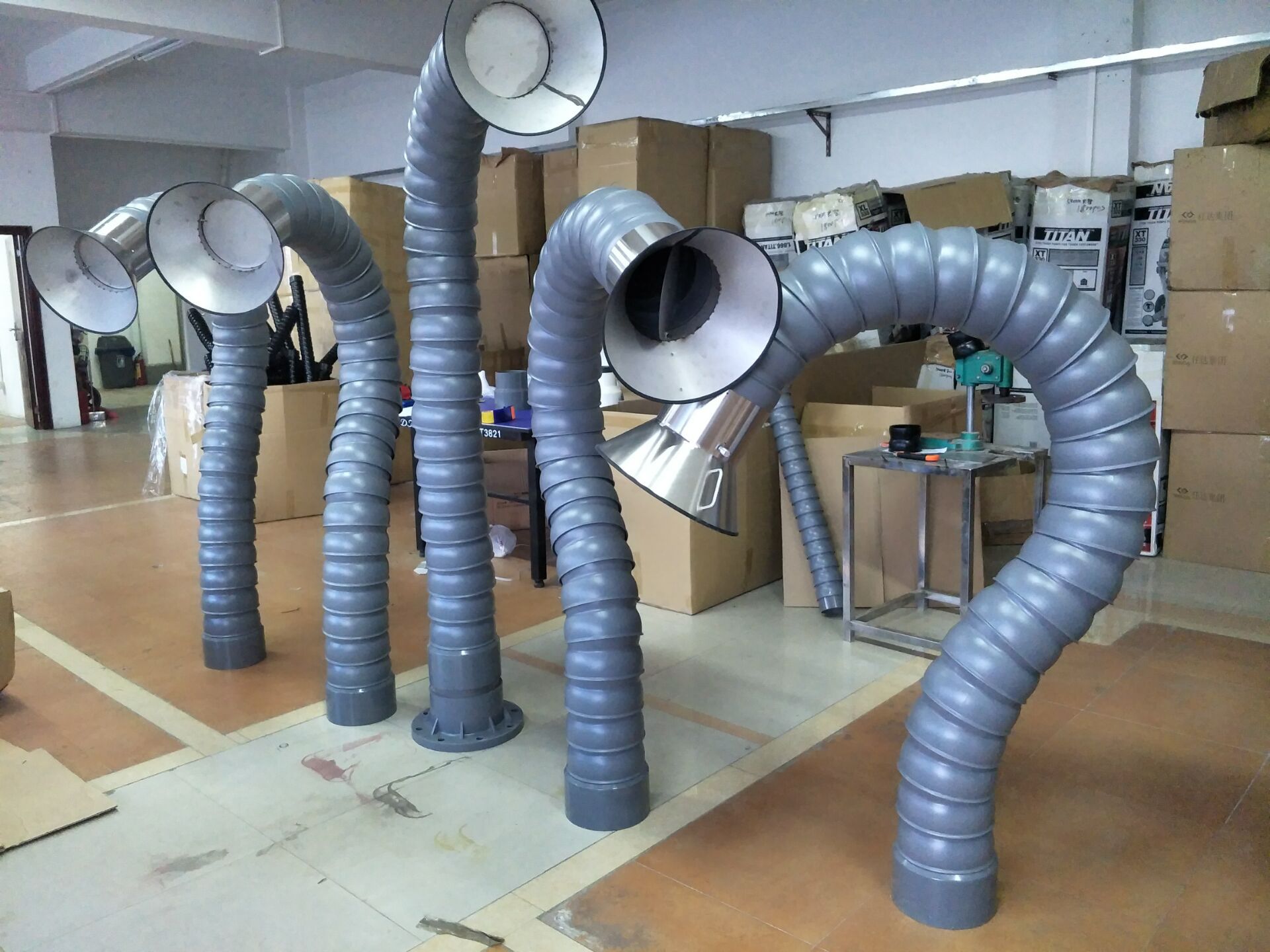 新品工业除尘通风110mm万向定位竹节吸烟管免支撑焊锡艾灸抽烟管