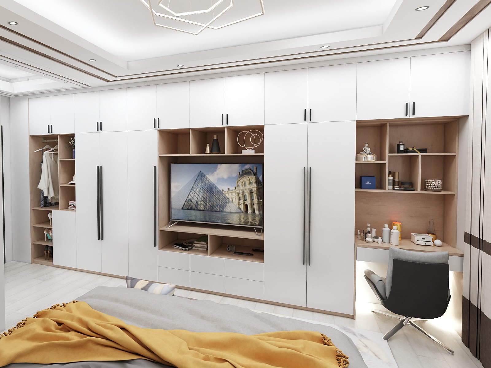 全铝家具 铝家具电视柜 组合墙柜现代简约卧室电视背景墙柜