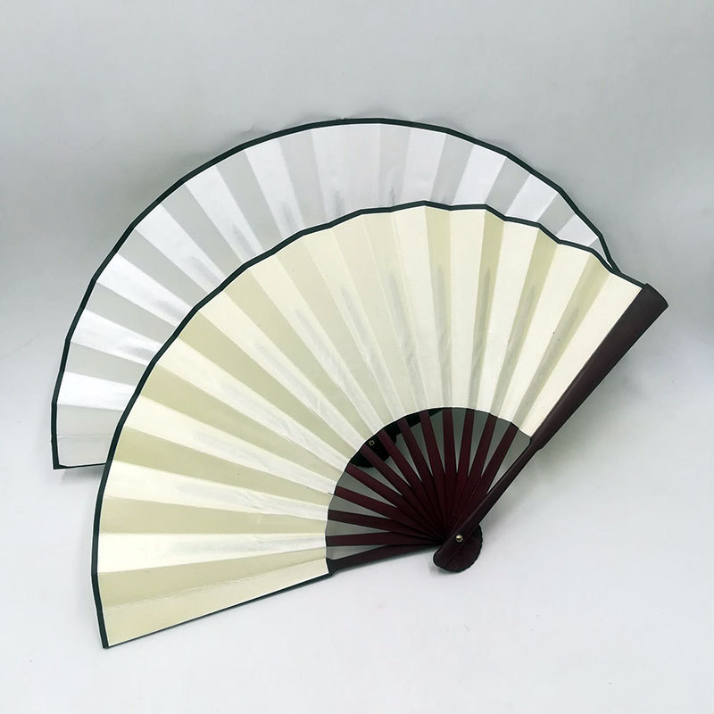 十寸空白丝绸绢布扇子 折叠扇 工艺扇 空白扇 写字画画男士扇批发