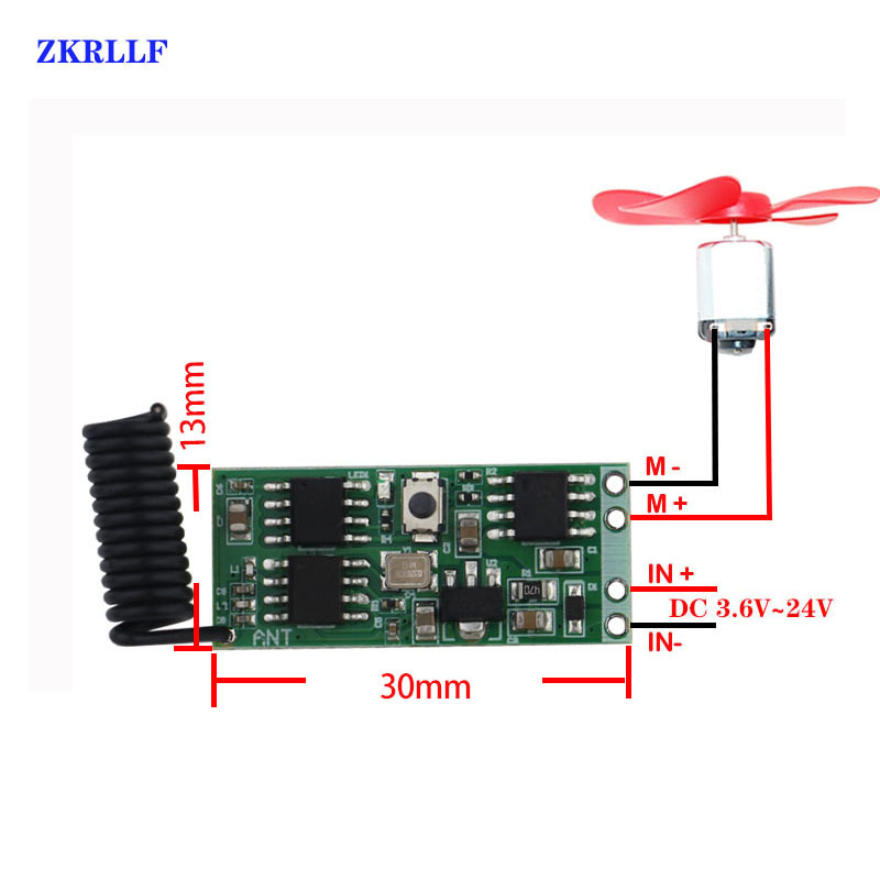 433M Long-Distance Wireless Remote Control Motor Forward and Reverse Controller Receiver Module 3. 6v5v9v12v