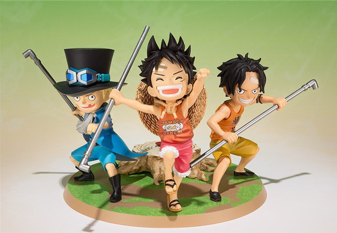 万代f.zero 海贼王 路飞 艾斯 萨博 三兄弟的约定 场景 手办模型