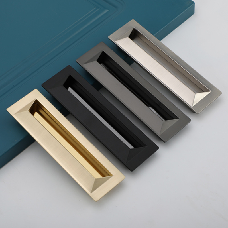 抽屉隐形暗扣家具拉手平拉手抽屉配件衣柜暗装拉手内嵌拉手简约-阿里