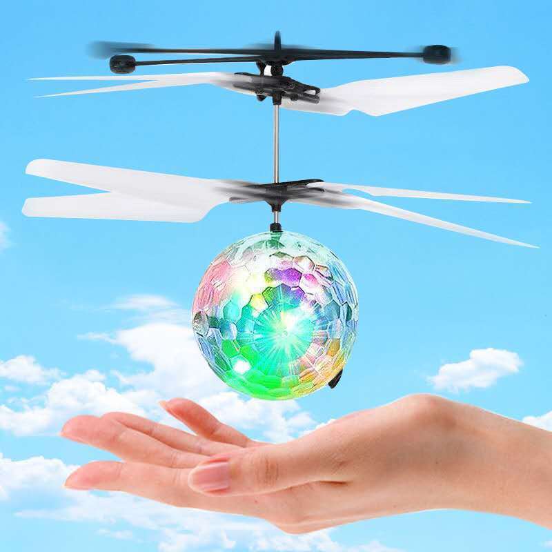 Induction Vehicle Colorful Ball Helicopter Children's Toy Charging Induction Aircraft Suspension Remote Control Aircraft Indoor