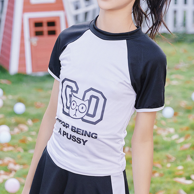 可爱儿童泳衣女孩分体裙式两件套9-14岁大童少女游泳衣泳装批发