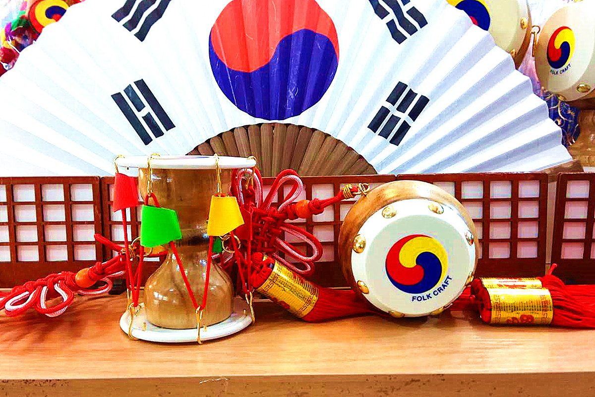 韩国圆鼓长鼓朝鲜鼓太极鼓家居韩式餐厅装饰品挂件挂饰礼品壁挂