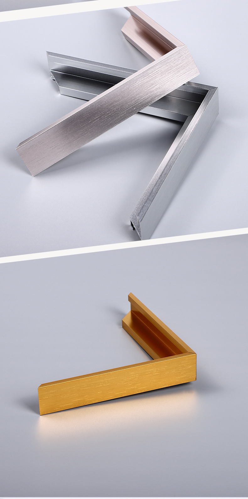 画框框条金属定制现代简约复古窄边拉丝铝合金框条线条 厂家直销