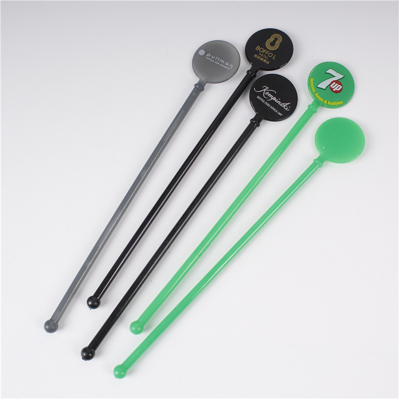 亚克力塑料搅拌棒定制 鸡尾酒创意旋转搅棒 圆头咖啡搅拌棒印制