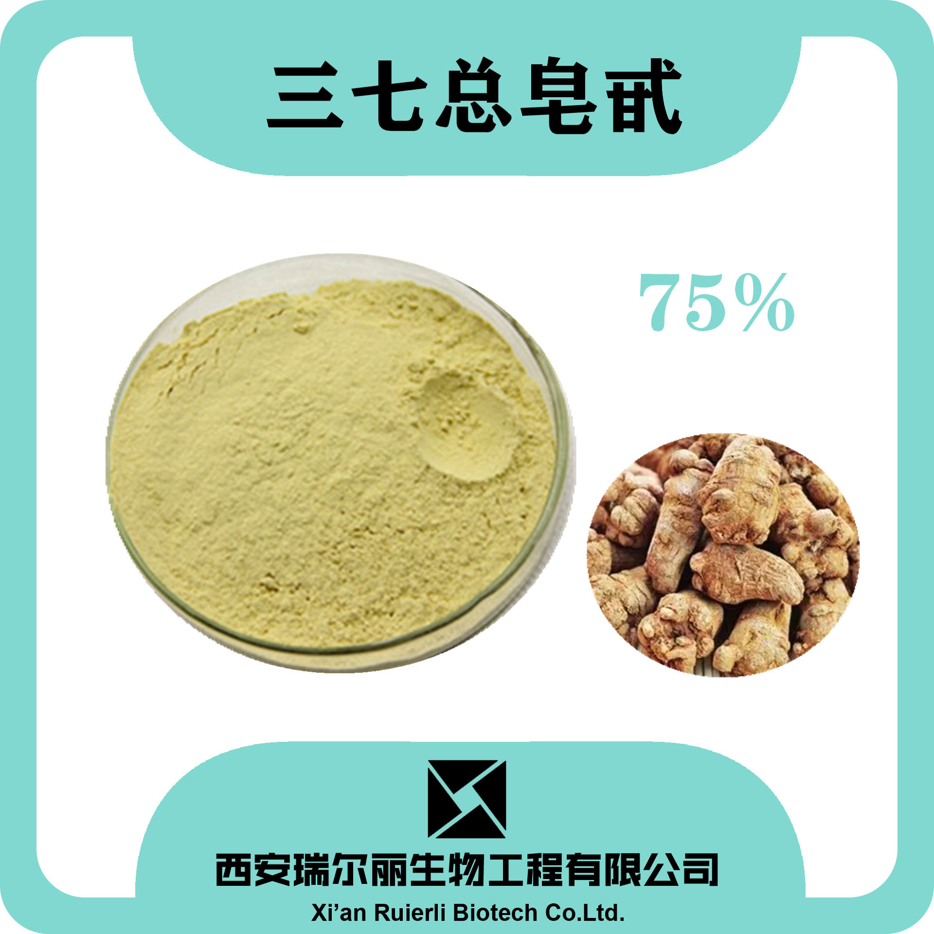 厂家直销三七总皂苷75% 三七总皂苷三七根皂甙提取物100g/袋 包邮