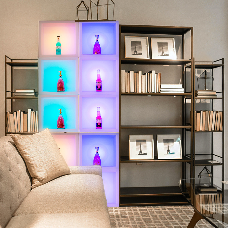 组合发光酒柜七彩酷炫酒吧室内室外活动酒柜遥控变色耐摔酒架柜